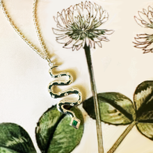 Load image into Gallery viewer, Celestial Snake Necklace- Silver