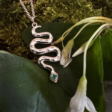 Load image into Gallery viewer, Celestial Snake Necklace- Silver