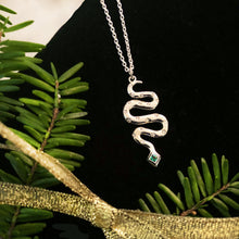 Load image into Gallery viewer, Celestial Snake Necklace- Silver
