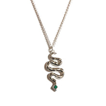 Load image into Gallery viewer, Celestial Snake Necklace- Silver