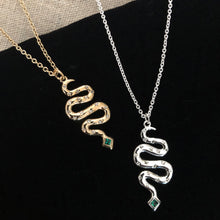 Load image into Gallery viewer, Celestial Snake Necklace- Silver