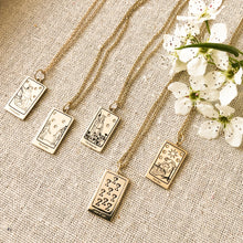 Load image into Gallery viewer, The Lovers Tarot Charm with Chain - gold