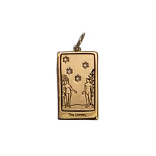 Load image into Gallery viewer, The Lovers Tarot Charm with Chain - gold
