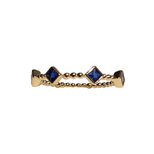 Load image into Gallery viewer, Templar Stacking Ring in 14K Gold  - Sapphire