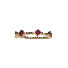 Load image into Gallery viewer, Templar Stacking Ring in 14K Gold  - Ruby