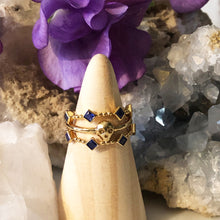 Load image into Gallery viewer, Templar Stacking Ring in 14K Gold  - Sapphire