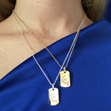 Load image into Gallery viewer, Golden Moon Dog Tag Necklace
