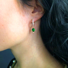 이미지를 갤러리 뷰어에 로드 , Morgana Hoop Earrings- Emerald