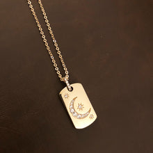 Load image into Gallery viewer, Golden Moon Dog Tag Necklace