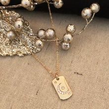 Load image into Gallery viewer, Golden Moon Dog Tag Necklace