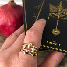 Load image into Gallery viewer, Mini Memento Mori Skull Stacking Ring - Gold