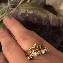 Load image into Gallery viewer, Templar Stacking Ring in 14K Gold  - Amethyst