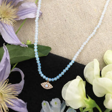이미지를 갤러리 뷰어에 로드 , Moonstone Beaded Necklace with Eye Charm