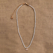 이미지를 갤러리 뷰어에 로드 , Moonstone Beaded Necklace with Eye Charm