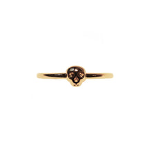 Load image into Gallery viewer, Mini Memento Mori Skull Stacking Ring - Gold
