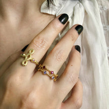 Load image into Gallery viewer, Templar Stacking Ring in 14K Gold  - Amethyst