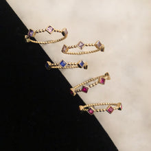 Load image into Gallery viewer, Templar Stacking Ring in 14K Gold  - Ruby