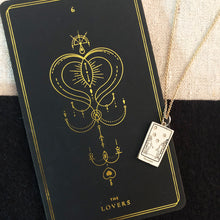 Load image into Gallery viewer, The Lovers Tarot Charm with Chain - gold