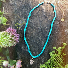 Load image into Gallery viewer, Turquoise Hamsa Necklace