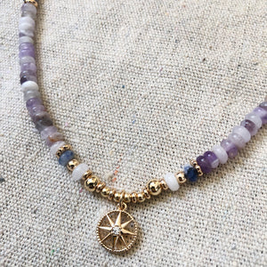The Beaded Compass Charm Necklace