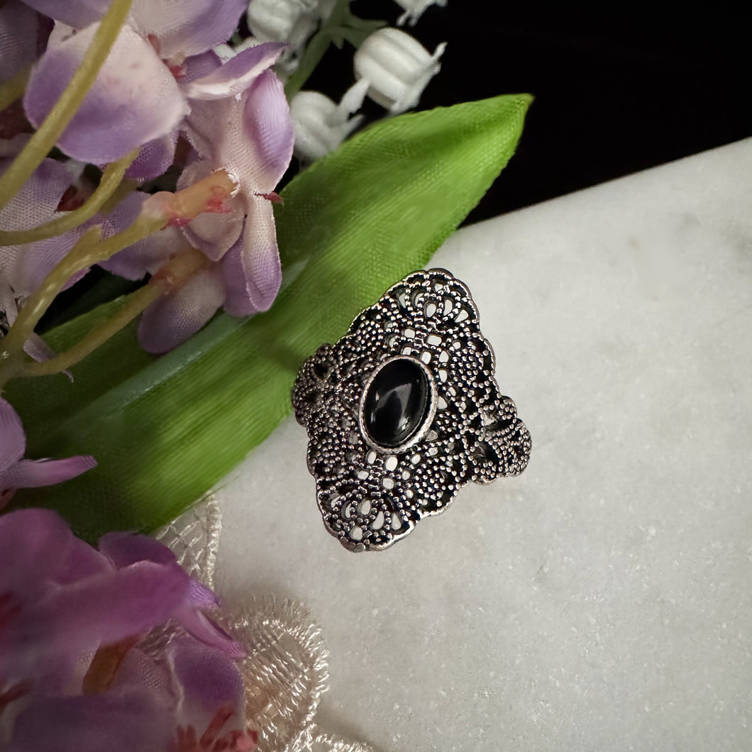 Obsidian Lace Ring