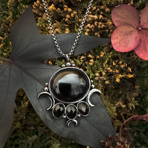 The Priestess Necklace - Obsidian