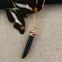 Obsidian Cornicello Pendant Necklace