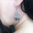 The Death Moth Crystal Earrings- Silver