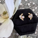 Opal Fae Stud Earrings - Gold