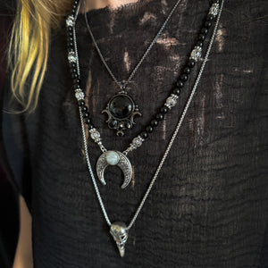 The Priestess Necklace - Obsidian