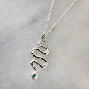 Celestial Snake Necklace- Silver