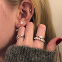 Anillo de apilamiento de llama doble - plata esterlina
