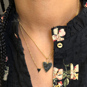 Black Pave Heart Necklace