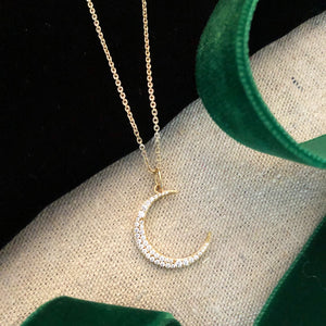 Crescent Moon Charm on Necklace