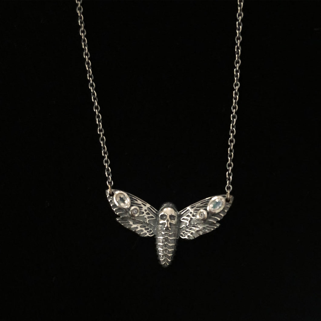 Sterling Silver Death Moth Necklace