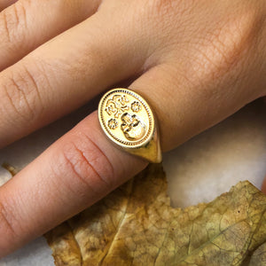 Memento Mori Signet Ring- Gold