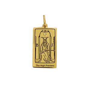 The High Priestess Tarot Charm - gold