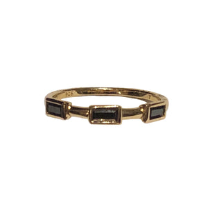 Stacking Ring with Jet CZ