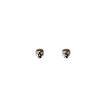 Load image into Gallery viewer, Mini Skull Stud Earrings- Silver
