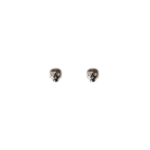 Mini Skull Stud Earrings- Silver