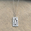 The Queen of Wands Charm with chain Necklace- Silver