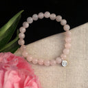 Pulsera elástica de cuarzo rosa