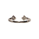 Anillo de apilamiento de llama doble - plata esterlina