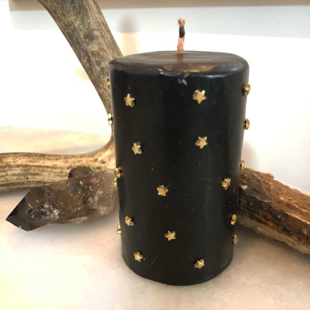 Black Wax Star Candle