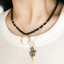 Load image into Gallery viewer, Obsidian Necklace with Crescent Moon Pendant
