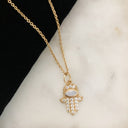 Hamsa Charm en una cadena de 16 "