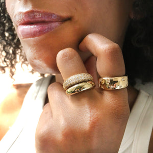 Set of three- Dome Rings in Gold