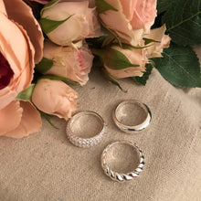 Load image into Gallery viewer, Set of Three- Dome Rings in Silver
