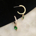 Morgana Hoop Earrings- Emerald