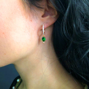 Morgana Hoop Earrings- Emerald